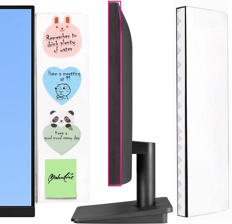 Yocoolfun 2 Pcs Large Computer Monitor Memo Board for No Edge Monitors 13.6 X 3.6 Inch Monitor Sticky Note Holder Computer Monitor Message Board for Frameless Monitors - Image 1